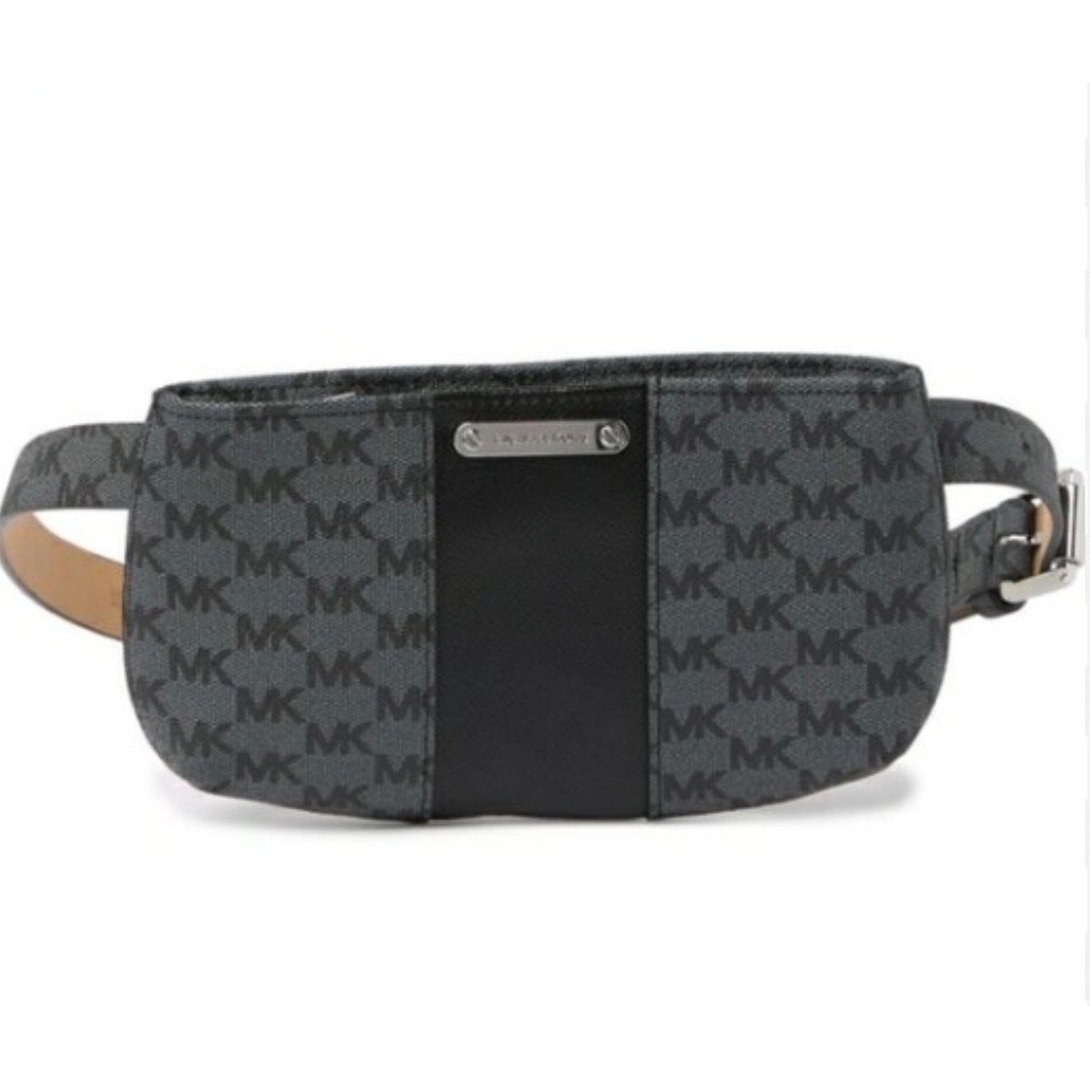 MICHAEL KORS Belt Bag Fanny‎ Pack Logo Monogram Grey Black NEW Small Medium